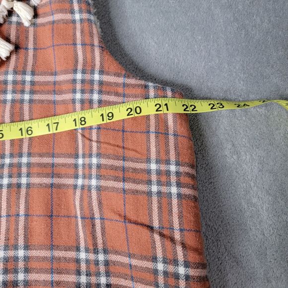 Easel Soft Sherpa Lined Orange Plaid Vest  Womens Size Large Cozy Warm‎ - Picture 8 of 8